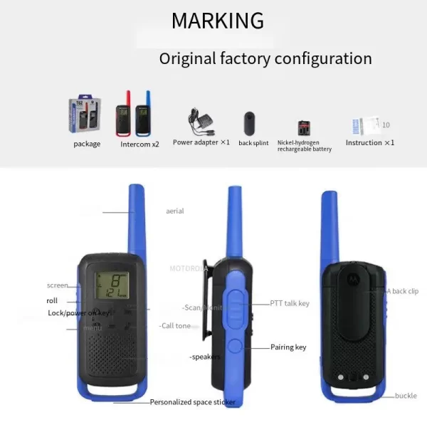 2pcs Motorola Talkabout T62 Mini Ham Radio for Running Outdoor Adventures Travel - Image 5