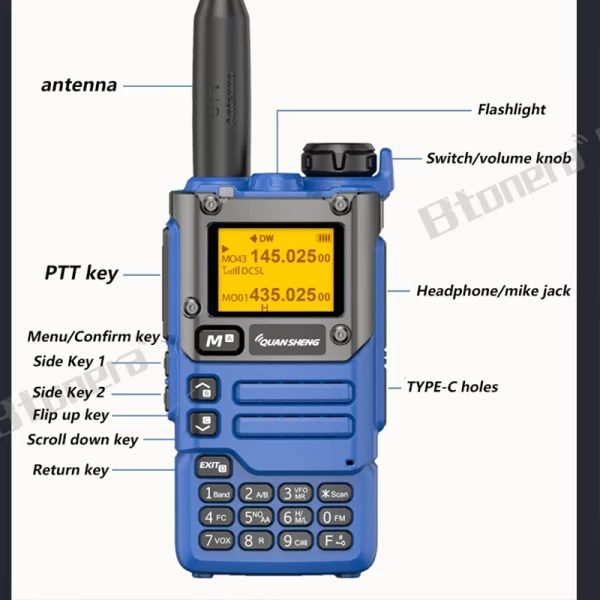 512KB Large Memory UV-K6 Amateur Radio Quansheng UV K5 (8) Multi Bands AM FM Wireless Set Long Range Receiver - Image 4