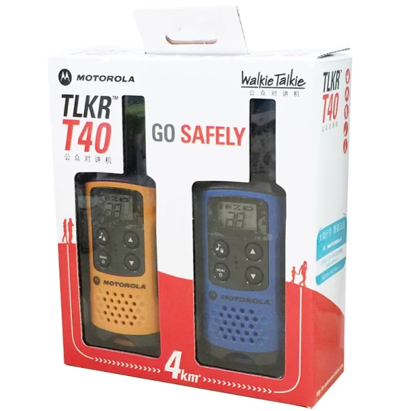 2pcs/pair Motorola TLKR-T40 Mini Walkie Talkie license free and includes key features such as LCD display, 8 channels and up to 4 km range - Image 4