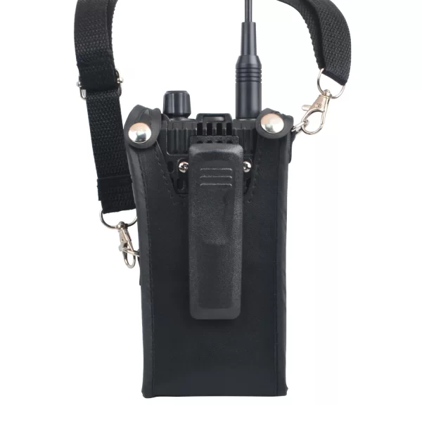 Walkie Talkie Carry Case Artificial Soft Leather Pouch with Adjustable Strap for Leixen UV-25D Portable Two Way Radio - Image 2