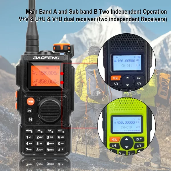 Baofeng K6 Portable Radio 2M 70CM Air Band VHF UHF Dual Wait Multi-Band Wireless Frequency Copy Noise Cancellation 999Ch FM - Image 5