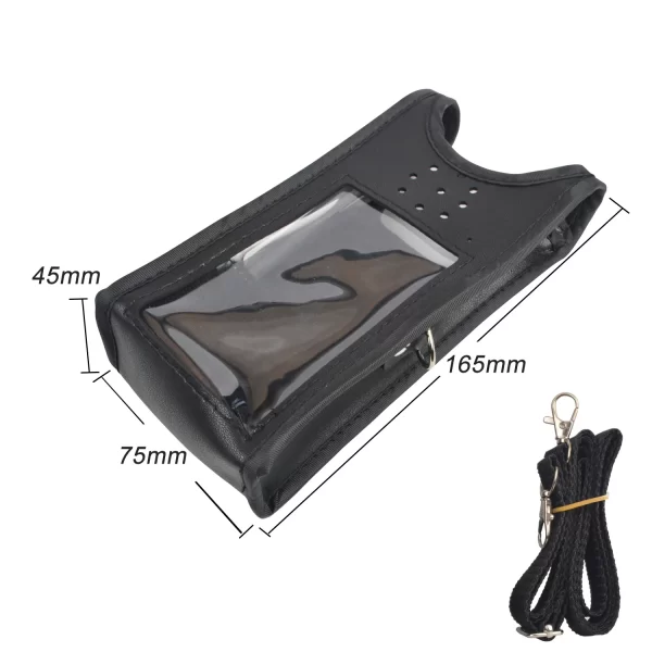 Walkie Talkie Carry Case Artificial Soft Leather Pouch with Adjustable Strap for Leixen UV-25D Portable Two Way Radio - Image 3