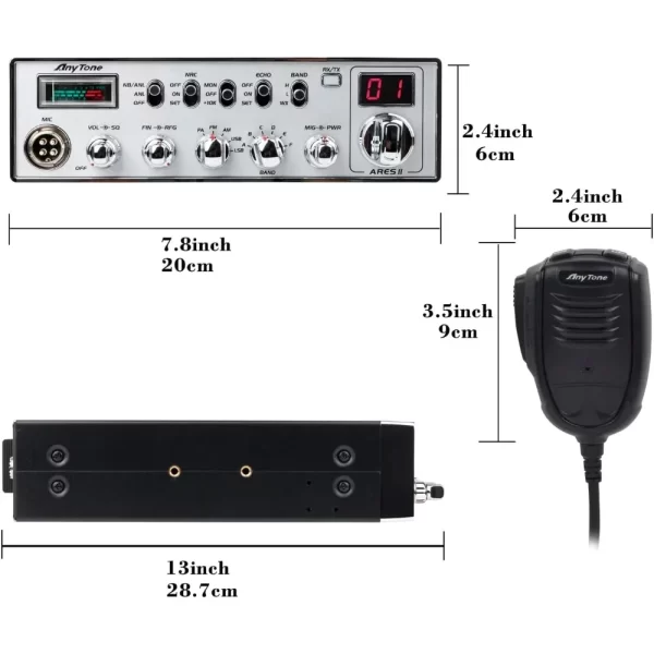 AnyTone ARES II 10 Meter Radio High Power CB Radio AM FM SSB Radio Vehicle Radio Long Range 10 meter - Image 3