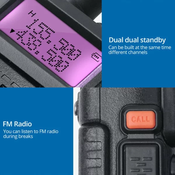 Baofeng UV-5R 8W Triple Power 8/4/1 Watts VHF UHF Dual Band UV5R Portable Walkie Talkie - Image 4