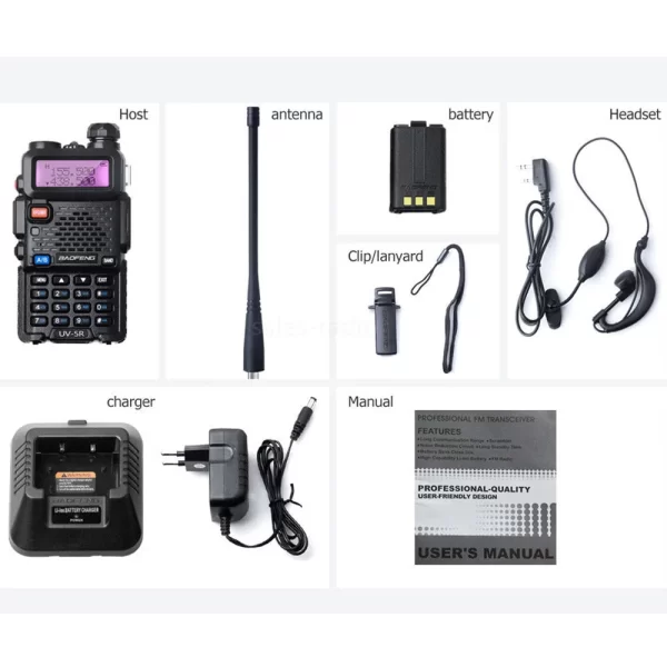 Baofeng UV-5R 8W Triple Power 8/4/1 Watts VHF UHF Dual Band UV5R Portable Walkie Talkie - Image 6