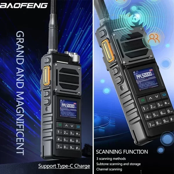 Baofeng UV-25 Pro Max Baofeng Tactical Walkie Talkie 50KM BF-X5 Pro High Capacity Type USB C 220-260mhz FM UV-25L Military Two Way Radio - Image 2