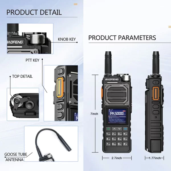 Baofeng UV-25 Pro Max Baofeng Tactical Walkie Talkie 50KM BF-X5 Pro High Capacity Type USB C 220-260mhz FM UV-25L Military Two Way Radio - Image 6