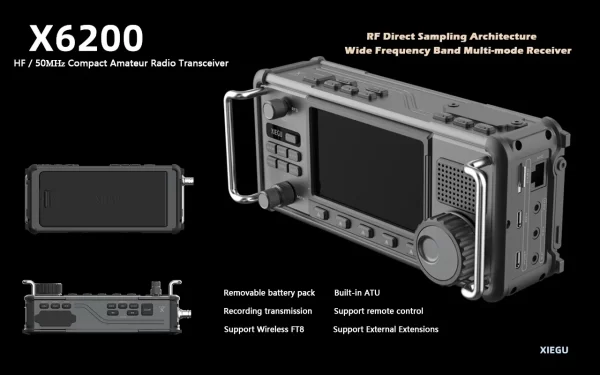 XIEGU X6200 Transceiver HF/50MHz Amateur radio Ultra-Portable Transceiver - Image 5