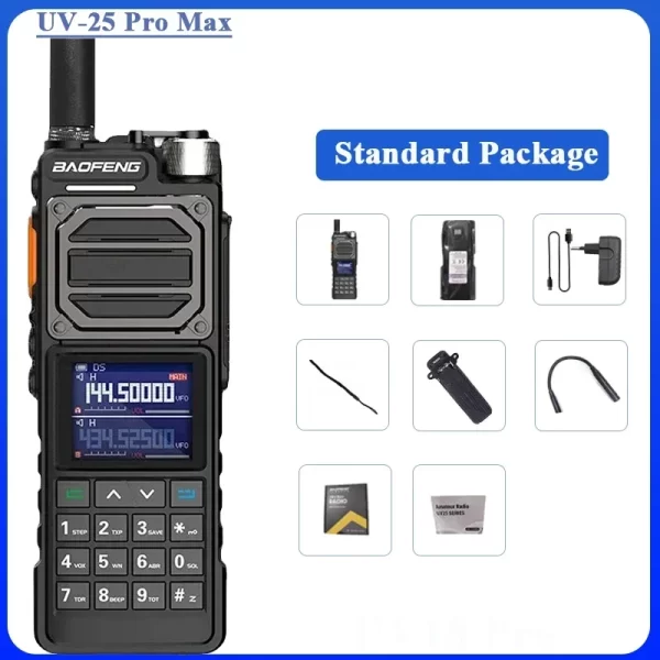 Baofeng UV-25 Pro Max Baofeng Tactical Walkie Talkie 50KM BF-X5 Pro High Capacity Type USB C 220-260mhz FM UV-25L Military Two Way Radio - Image 5