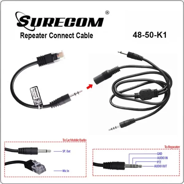 Surecom 48-50K1 Repeater Controller Connect Cable for KENWOOD MOBILE TK271 TK88 TK471 TK768 with SR628 328 SR112 Relay Box Line - Image 2