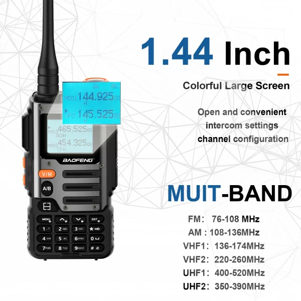 Baofeng UV-K68 Tri Band Walkie Talkie Air Band Radio K68 Charge UHF VHF DTMF FM NOAA Wireless Frequency Two Way Radio - Image 2
