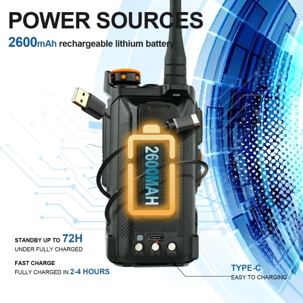 Baofeng UV-K68 Tri Band Walkie Talkie Air Band Radio K68 Charge UHF VHF DTMF FM NOAA Wireless Frequency Two Way Radio - Image 3