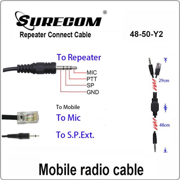Surecom 8Pin 48-50Y2 Repeater Controller Cable for YAESU MOBILE FT817 FT857 VX2000 VX2200 Mobile Radio Surecom Relay Box Line Accessory - Image 6