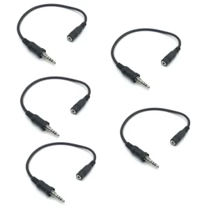 5pcs 3.5mm Female Plug Connector Audio Transfer Cable for YAESU Vertex VX-7R VX-6R VX-177 VX-170 Two Way Radio Headset Earphone