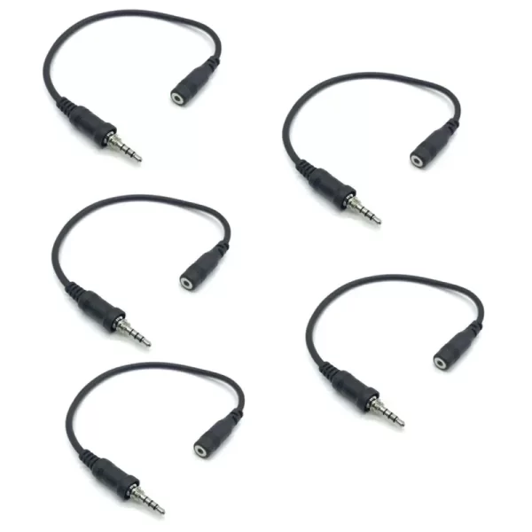 5pcs 3.5mm Female Plug Connector Audio Transfer Cable for YAESU Vertex VX-7R VX-6R VX-177 VX-170 Two Way Radio Headset Earphone