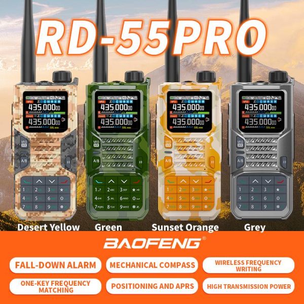 Baofeng RD-55pro Multi Band Walkie Talkie 10w Positioning APRS Wireless Frequency Writing Two Way Radio