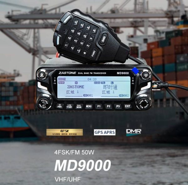 Zastone MD9000 50W Dual Band AM U/V DMR Digital Mobile Radio AES256 Bluetooth APRS GPS  