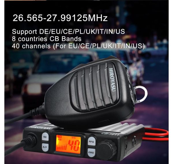 Hiroyasu Walkie Talkie CB-1011 Citizen Bands 26.565-27.99125MHz 11Meter Mini 27MHz FM/AM 8W 40Ch CB Radio For EU PL DE CE UK IN US IT Countries - Image 5