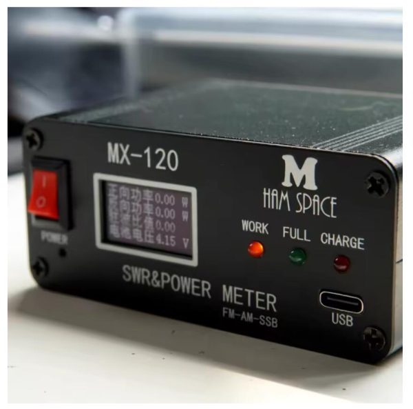 MX-120 1.8-50M 120W SWR & Power Meter FM-AM-SSB Rechargeable SWR Power Watt Meter with OLED Display