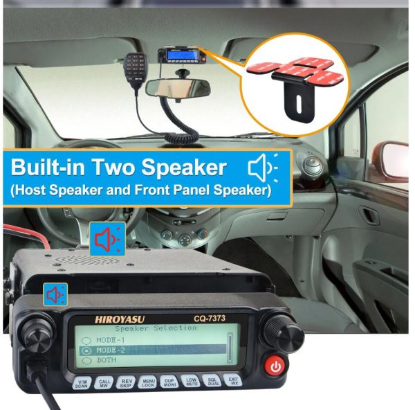Walkie Talkie HIROYASU CQ-7373 Detachable Front Panel 108-615MHz Eight Bands Rx VU Dual Band Tx 50W 100Ch Air Band Amateur Mobile Transceiver - Image 2