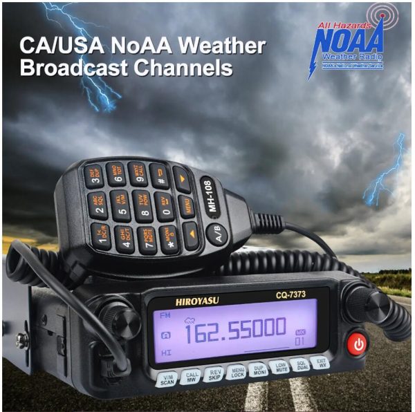 Walkie Talkie HIROYASU CQ-7373 Detachable Front Panel 108-615MHz Eight Bands Rx VU Dual Band Tx 50W 100Ch Air Band Amateur Mobile Transceiver - Image 4