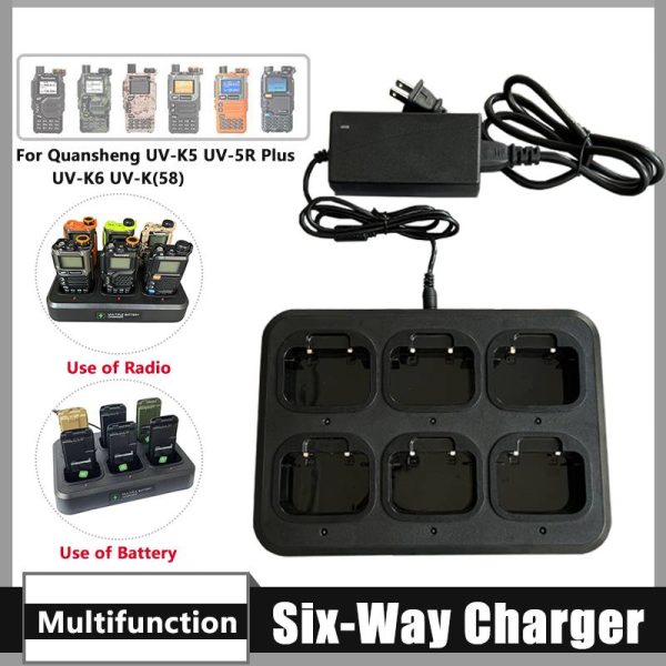 Single/Double Row Six-Way Charger Quansheng UV-K6 UV-K5 Battery Multi Rapid Charger Desktop For UV-5RPlus UV-K(58)