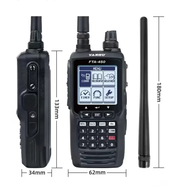 YAESU FTA-450L Aviation Handheld Radio 1.7-inch Large Screen 5W Power Radio - Image 2