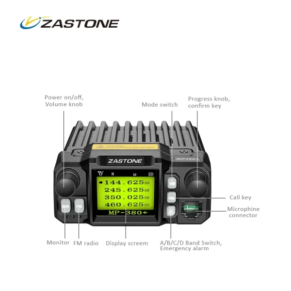 Walkie Talkie Zastone MP380+ 136-174MHz 400-480MHz Dual Band Mobile Radio Long Range Car Mobile Radio Station Transceiver - Image 3