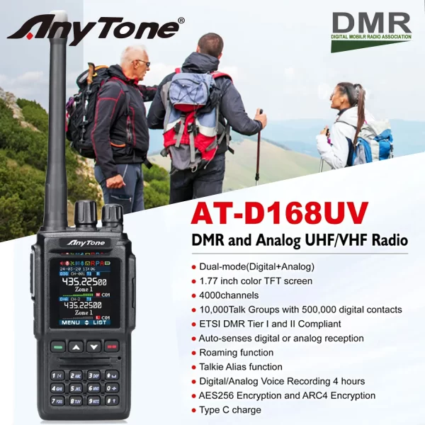 Anytone AT-D168UV DMR Digital Amateur Two Way Radio Free Shipping