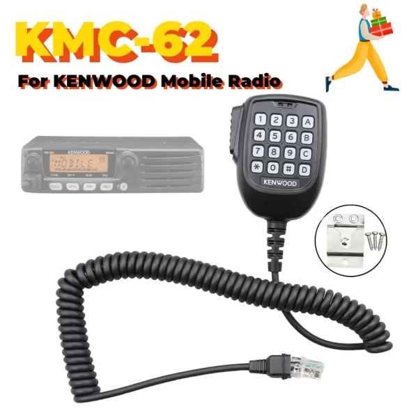 KMC-62 RJ45 8 Pin 16 keypad Walkie Talkie PTT Microphone for KENWOOD TM271A TM281 TM481 TM471 TK868G TK8108 TK768G Radio Hand Speaker Mic