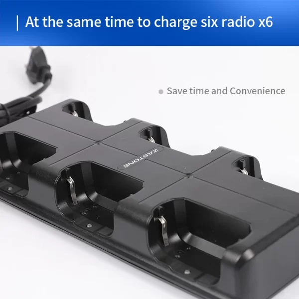 Zastone X6 Two way Radio Battery Multiple Charger Double Row Universal WLN KD-C1 KD-C2 Battery Walkie Talkie 6 in 1 Charger - Image 5