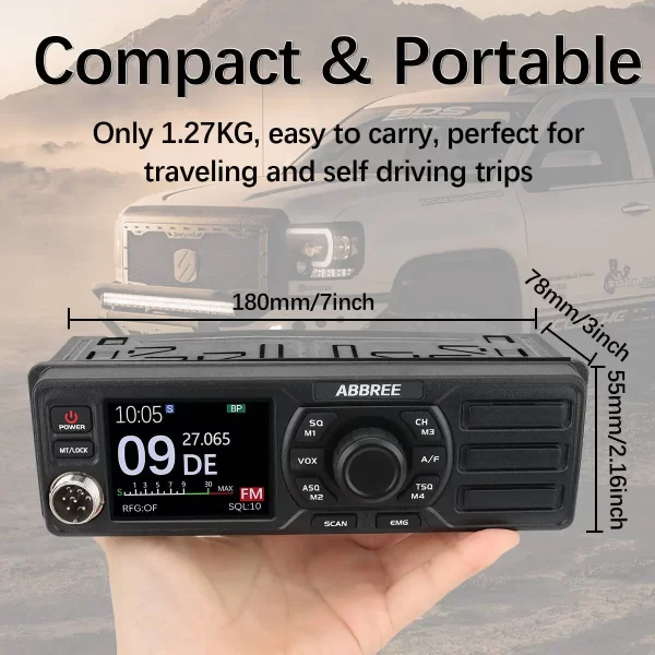 AR-M7 CB Mobile Radio 27 MHz AM Air Band Long Range Dual Mode Watch Emergency Channel 9/19 FM Vox Car Radio - Image 2
