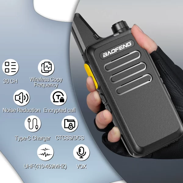 New Baofeng BF-T20 D GMSK Walkie Talkie Portable Type-C Charging UHF For BF-888S F22 Two Way Radio for Station Hotel Hunting - Image 2
