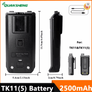 100% Original Quansheng TK11(5) Battery TK115 Walkie Talkie Replacement Support Type-C Charging