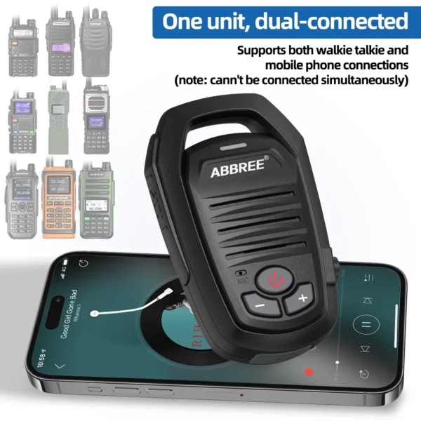 ABBREE AR-639 Wireless Bluetooth Microphone Handheld Type-C Speaker For Baofeng UV-5R UV-21R UV-32 Quansheng TK11 Walkie Talkie - Image 4