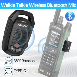 ABBREE AR-639 Wireless Bluetooth Microphone Handheld Type-C Speaker For Baofeng UV-5R UV-21R UV-32 Quansheng TK11 Walkie Talkie