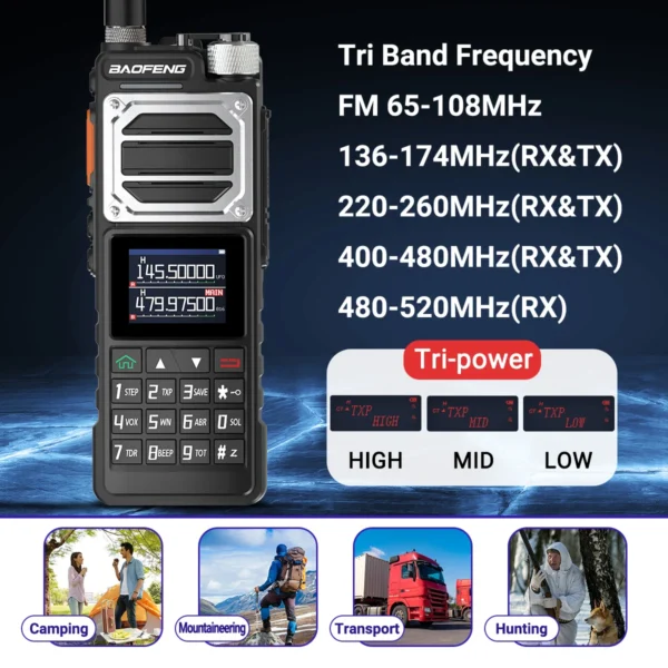 Baofeng UV-25 10W Tactical Walkie Talkie Wireless Copy Frequency Military Two Way Radio USB Charger Long Range Ham Radio - Image 2