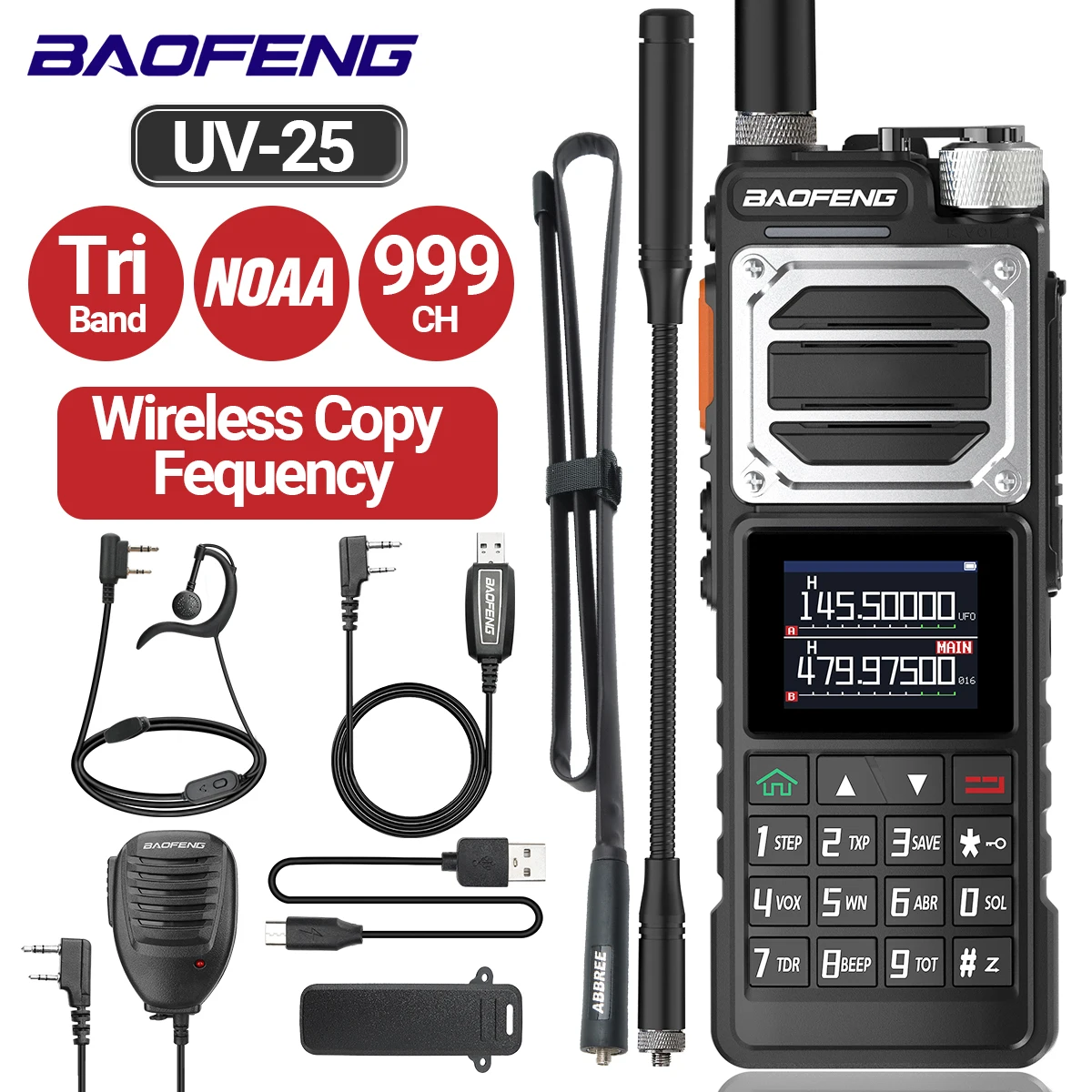 Walkie Talkie AT2 UHF Con Messaggistica Off-grid (testo E Foto) – Programmazione Via App, Doppio PTT, 30 Canali