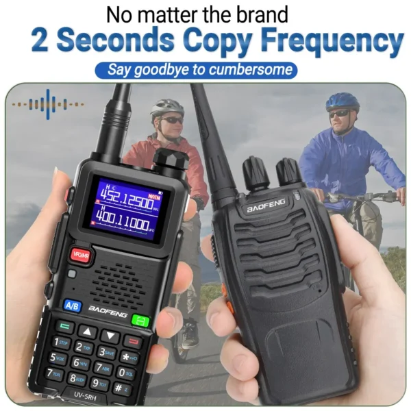 Baofeng UV-5RH 10W Wirless Copy Frequency Walkie Talkie 999CH USB Type-C Charger Transceiver Ham Two Way Radio - Image 4