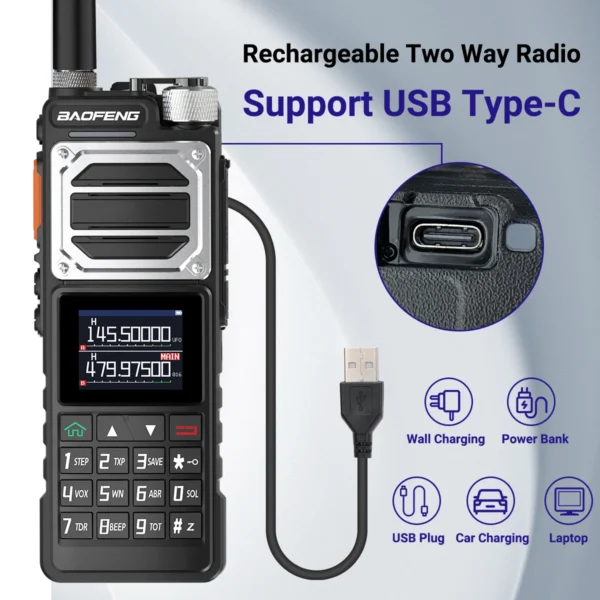 Baofeng UV-25 10W Tactical Walkie Talkie Wireless Copy Frequency Military Two Way Radio USB Charger Long Range Ham Radio - Image 4