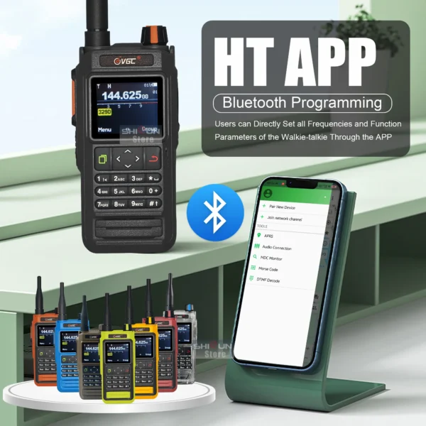 VR-N76 Walkie Talkie IP67 Waterproof Bluetooth Programming GPS APRS VHF/UHF SMS FM Type-C Charger Ham Two Way Radio For Hunting - Image 3