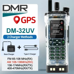 Baofeng DMR DM-UV32 GPS APRS Dual Mode Analog Dual Time Slot Air Band Digital Call Walkie Talkie