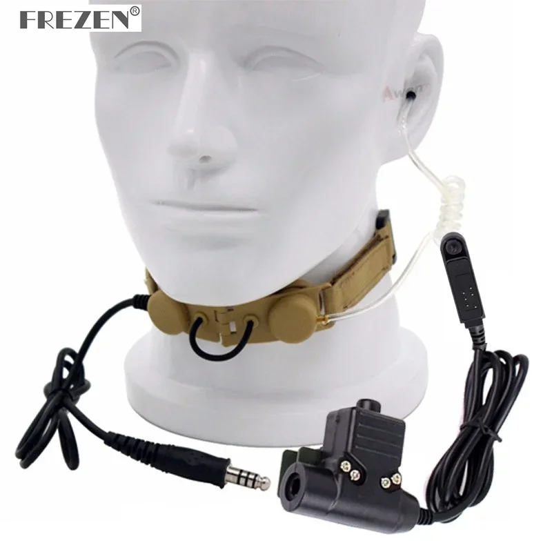 CS Z Tactical Throat Mic Z003 Air Tube Headset U94 PTT for BAOFENG UV-9R BF-A58 UV-9R Pro UV-XR GT-3WP BF-9700 UV-9R Plus Walkie Talkie - Image 2