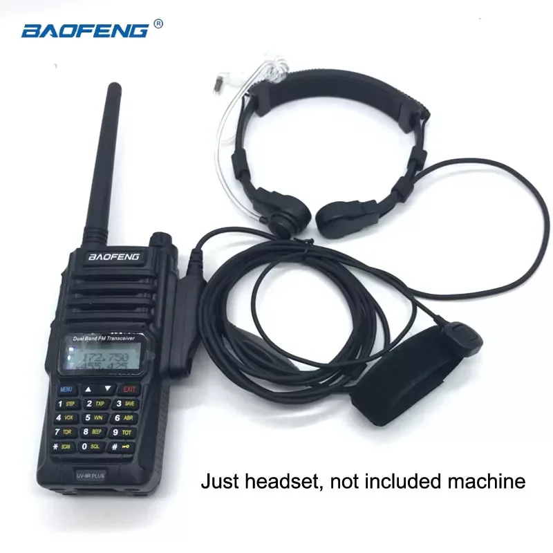 Baofeng UV-9R Plus Pro Flexible Throat Microphone Finger PTT Mic Earpiece Air Tube Headset for UV-XR GT-3WP Baofeng Accessories