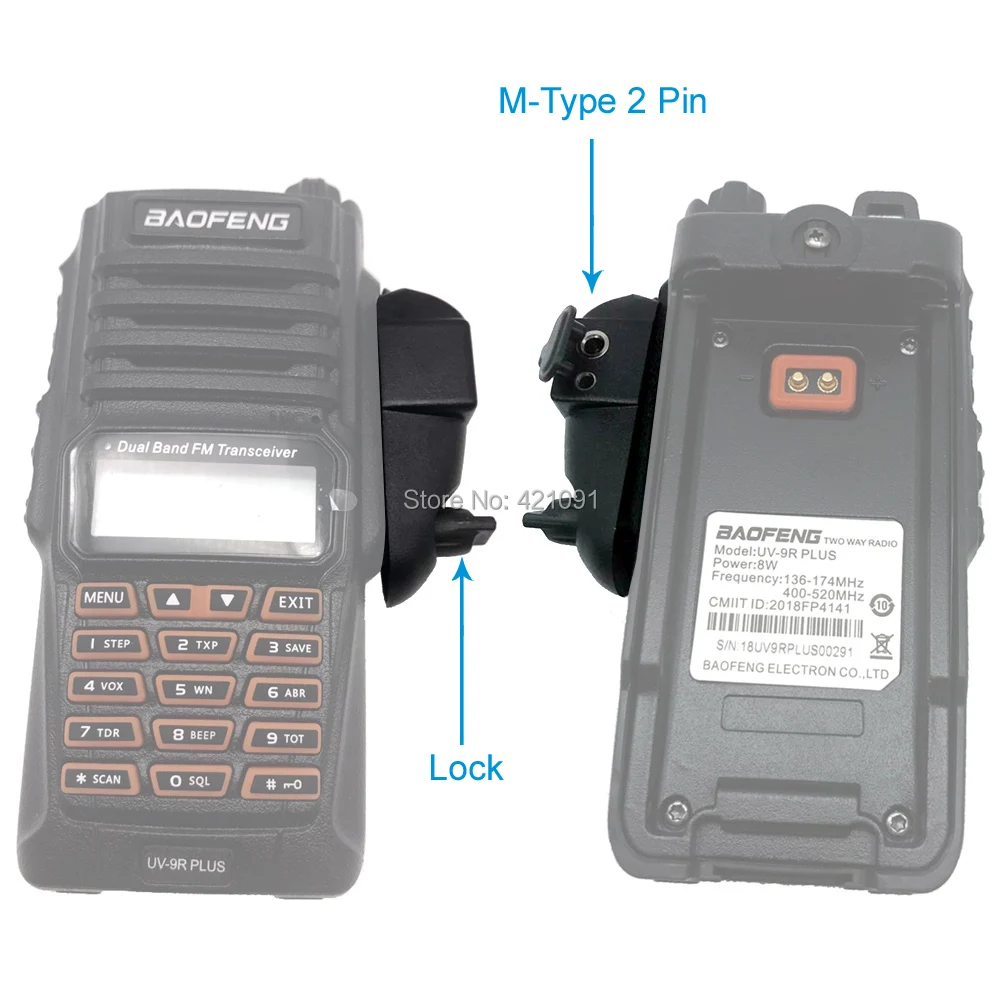 Baofeng UV-9R Plus Radio Adapter to M-type 2 Pin Suitable for Motoluola GP88 Walkie Talkie Headset Mic Accessories - Image 5