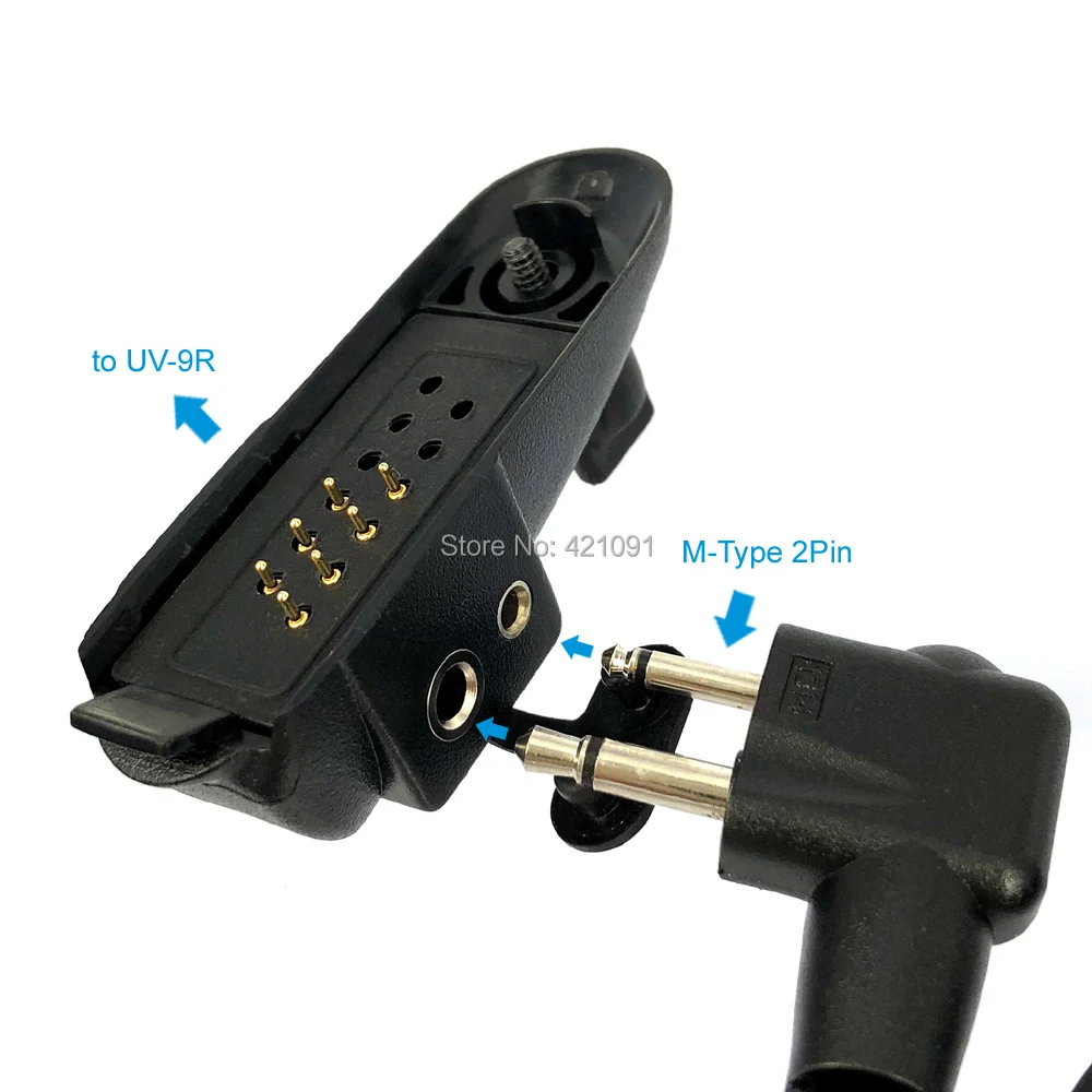 Baofeng UV-9R Plus Radio Adapter to M-type 2 Pin Suitable for Motoluola GP88 Walkie Talkie Headset Mic Accessories - Image 4