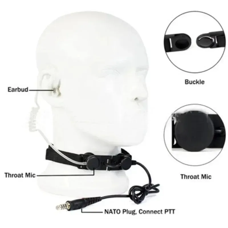 Z Tactical Throat Mic Z003 Air Tube Headset with U94 PTT M-type for Motorola EP450 DP450 GP88s PRO1150 PRO5150 CP040 DTR410 - Image 4