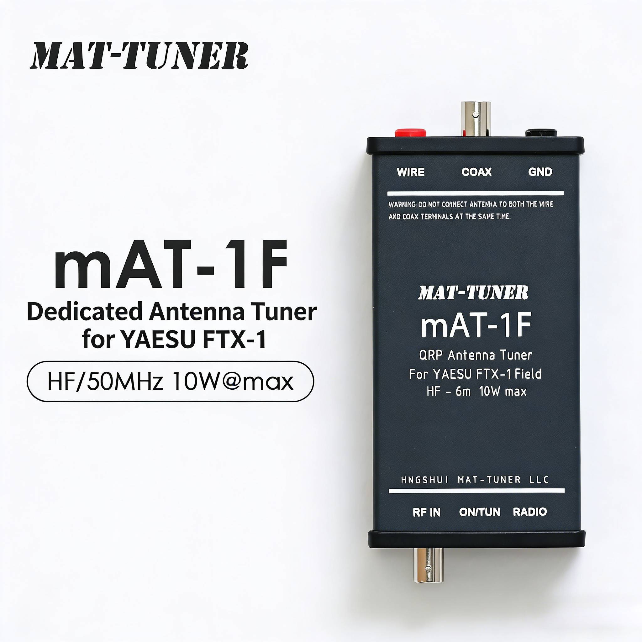 MAT-TUNER mAT-1F Automatic Antenna Tuner for Yaesu FTX-1F, HF/50MHz 10W, Supports Long Wire & 50Ω Antennas