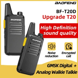 2PCS Baofeng BF-T20D GMSK Digital Walkie Talkie | Noise Reduction, Encrypted UHF Radio USB-C VOX