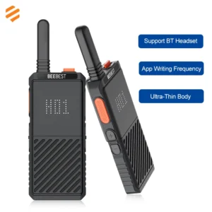 Beebest A308 Business Two-Way Radio, Ultra-Thin Design, APP Programming, Bluetooth Earpiece, Waterproof, for Office Warehouse Security